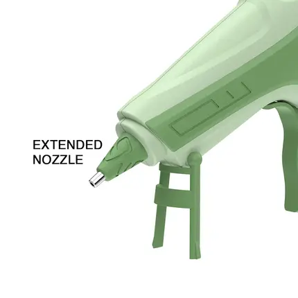 Extended nozzle, hot silicone gun for precise work