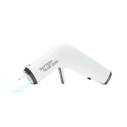 GO107 a white small 10W battery operated glue gun with LED