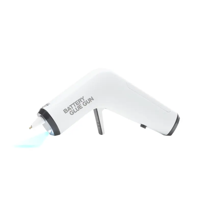 GO107 a white small 10W battery operated glue gun with LED